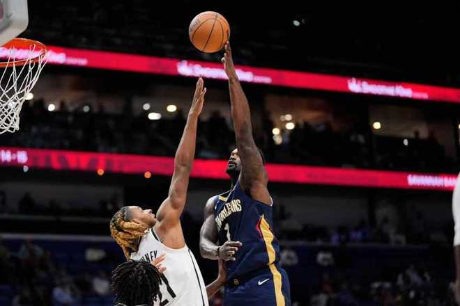 墨菲34+9鵜鶘逆轉(zhuǎn)送籃網(wǎng)5連敗 錫安25+6波特20+7丟絕平球